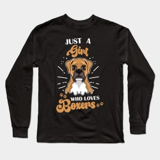 I'm Just A Girl  Who Loves Boxers Long Sleeve T-Shirt